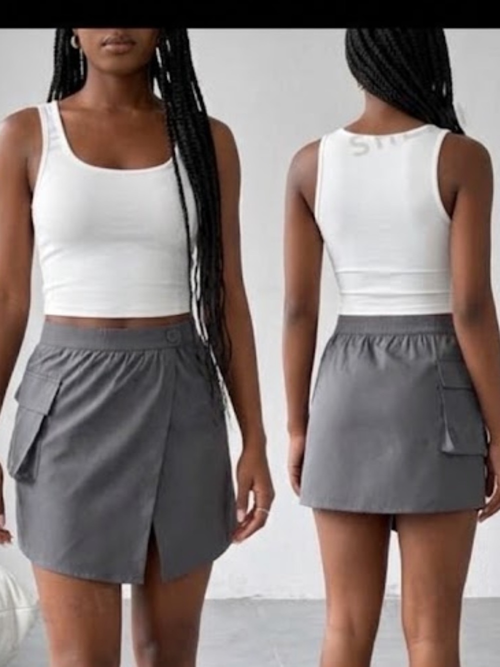 SHEIN EZwear Solid Wrap Hem Skirt size L new with tag